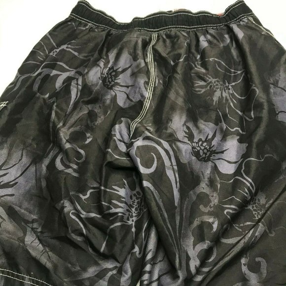 Speedo black and gray floral swim trunks lined size M - Picture 4 of 6